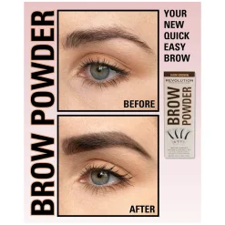 Makeup Revolution Brow Powder Stamp & Stencil Kit Dark Brown
