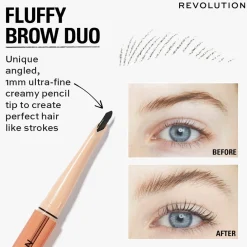 Makeup Revolution Fluffy Brow Filter Duo Medium Brown