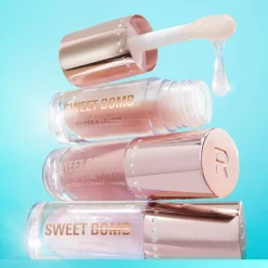 Makeup Revolution Y2k Sweet Bomb Lip Gloss Vanilla Ice White Holo