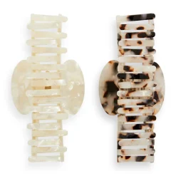 Revolution Haircare Acetate Claw Clip Tortoiseshell/ Ivory 2 Pack