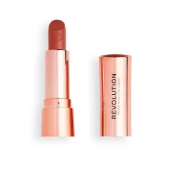 Revolution Satin Kiss Lipstick Heart Race Peach Nude