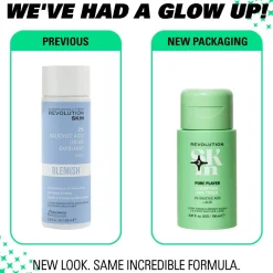 Revolution Skin Pore Player 2% Salicylic Acid & Aloe Clarifying BHA Toner 150ml